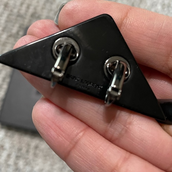 YSL Clip on triangle multi color black earrings - Picture 6 of 14